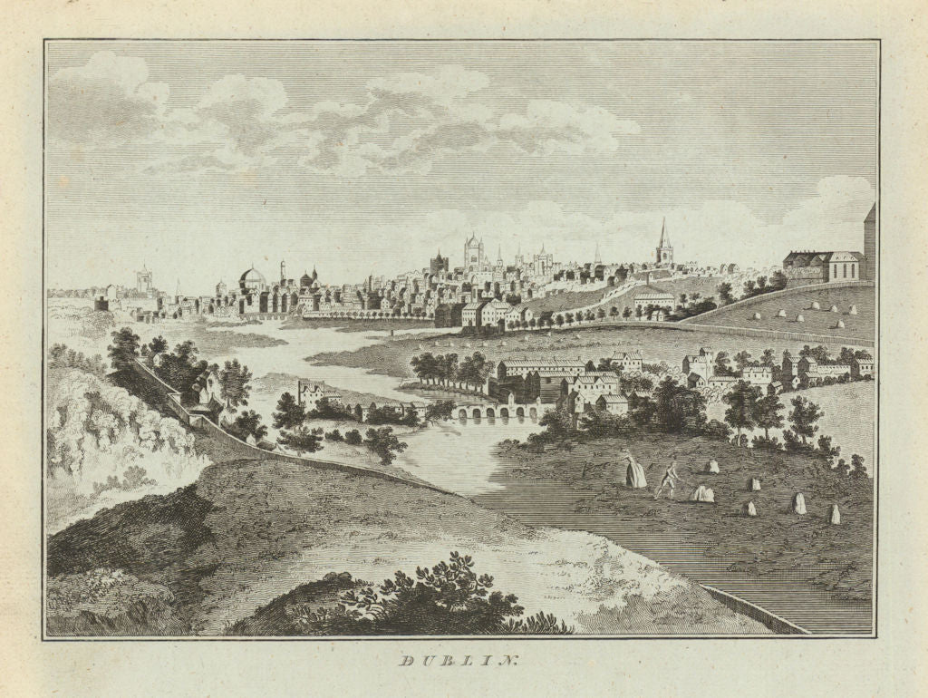 View of Dublin 1787 old antique vintage print picture